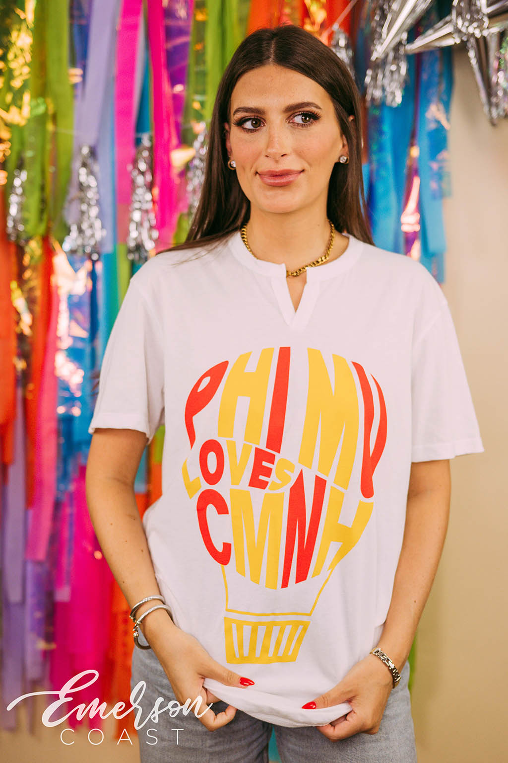 Phi Mu Loves CMNH Notch Tee