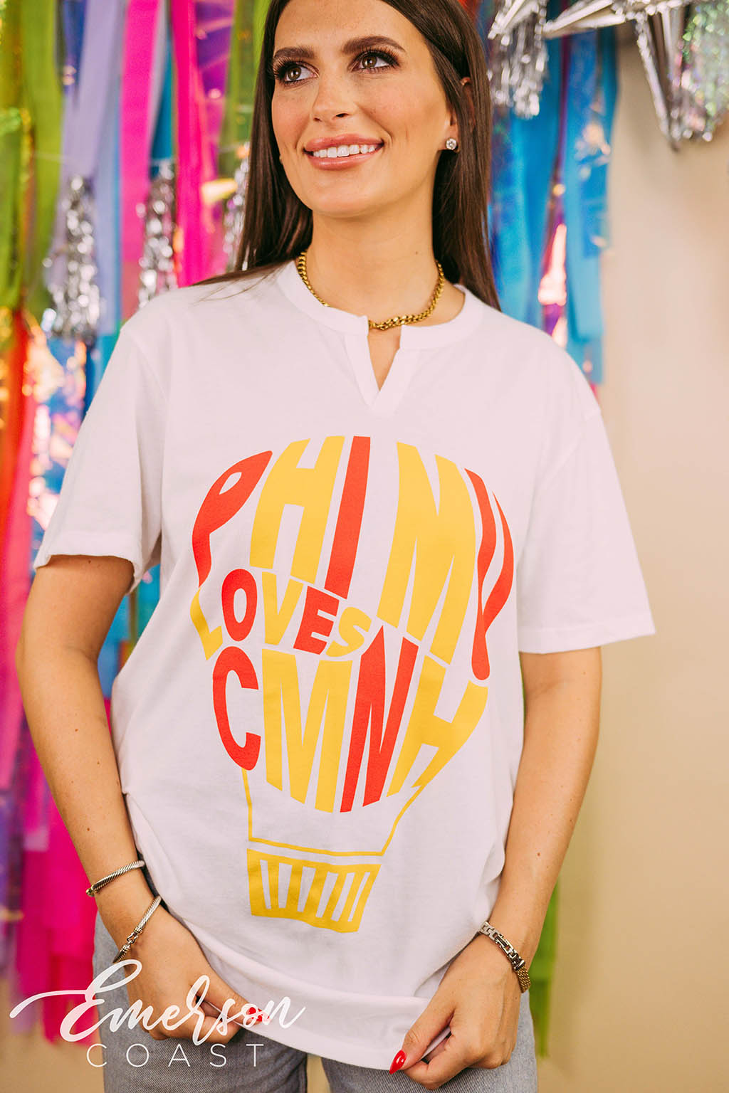 Phi Mu Loves CMNH Notch Tee