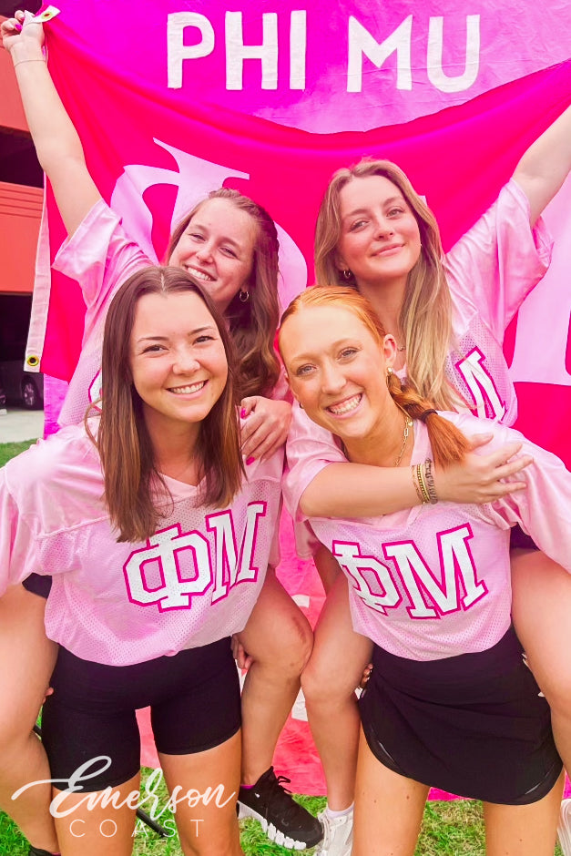 Phi Mu Pink Philanthropy Mesh Jersey