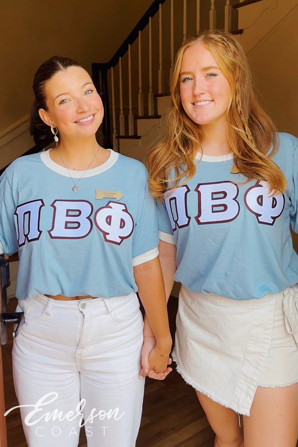 T-shirt Collection Pi Beta Phi Sorority 2007 - Taille S, Bleu Marine, Coton
