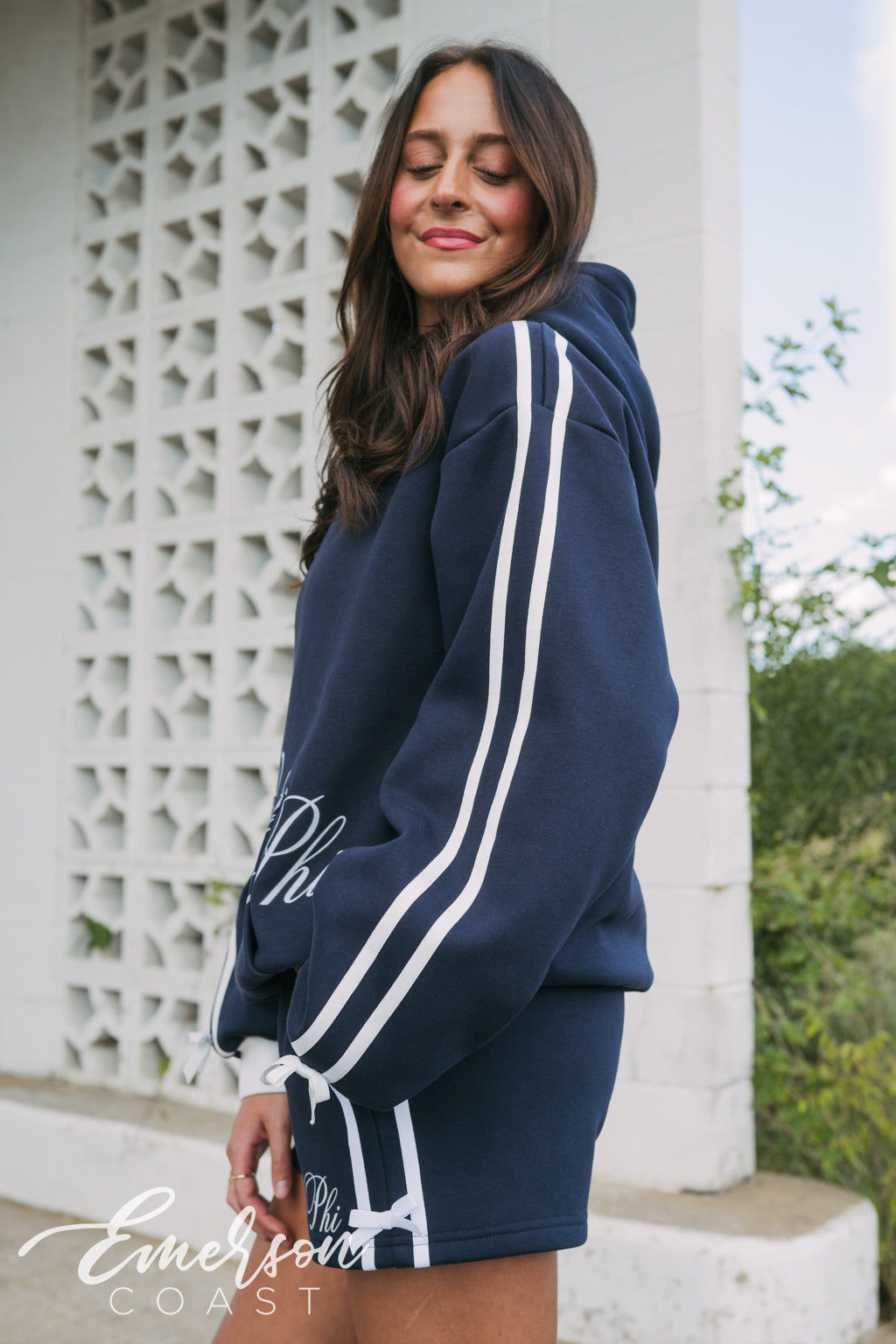 Pi Beta Phi Navy Sideline Bow Set