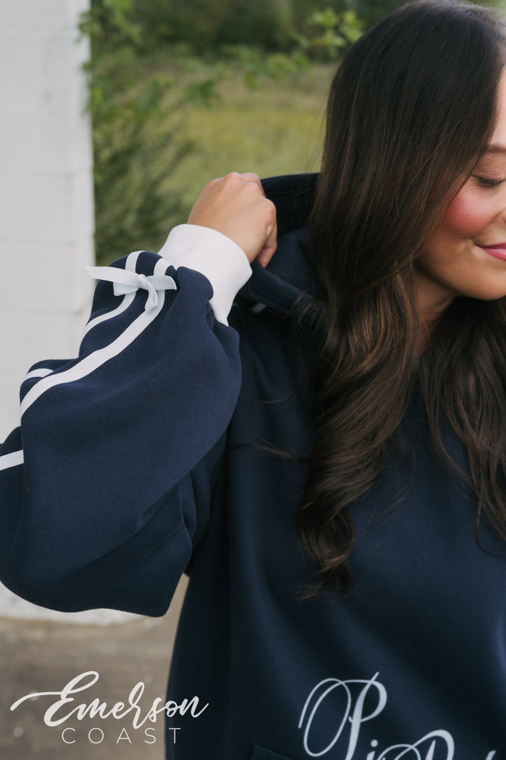 Pi Beta Phi Navy Sideline Bow Set