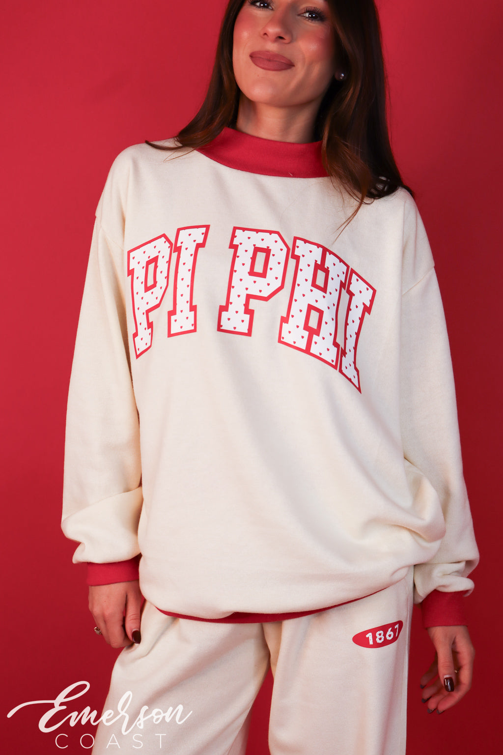 Pi Phi Valentines Mock Neck Set