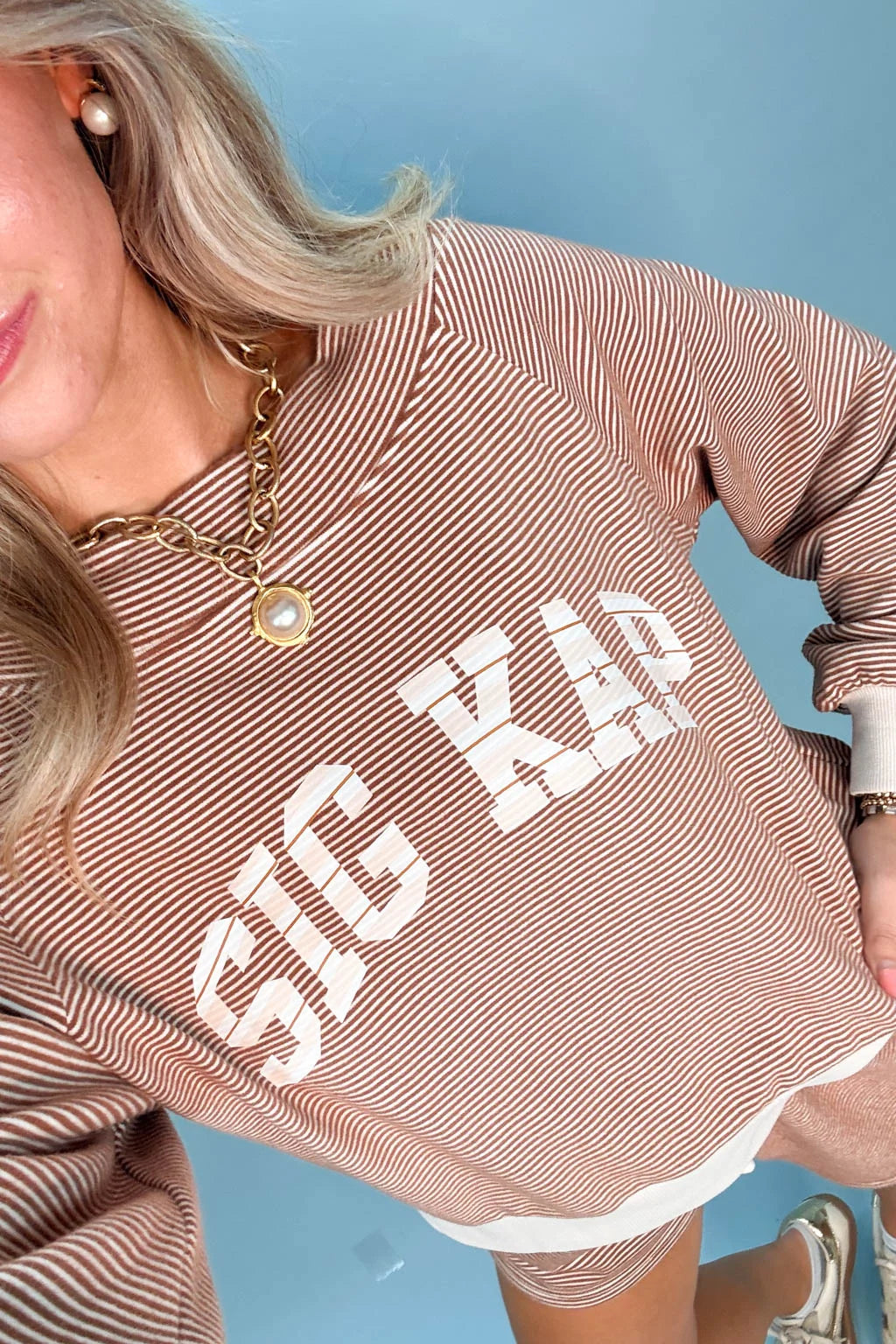 Sigma Kappa Striped Off The Shoulder Set