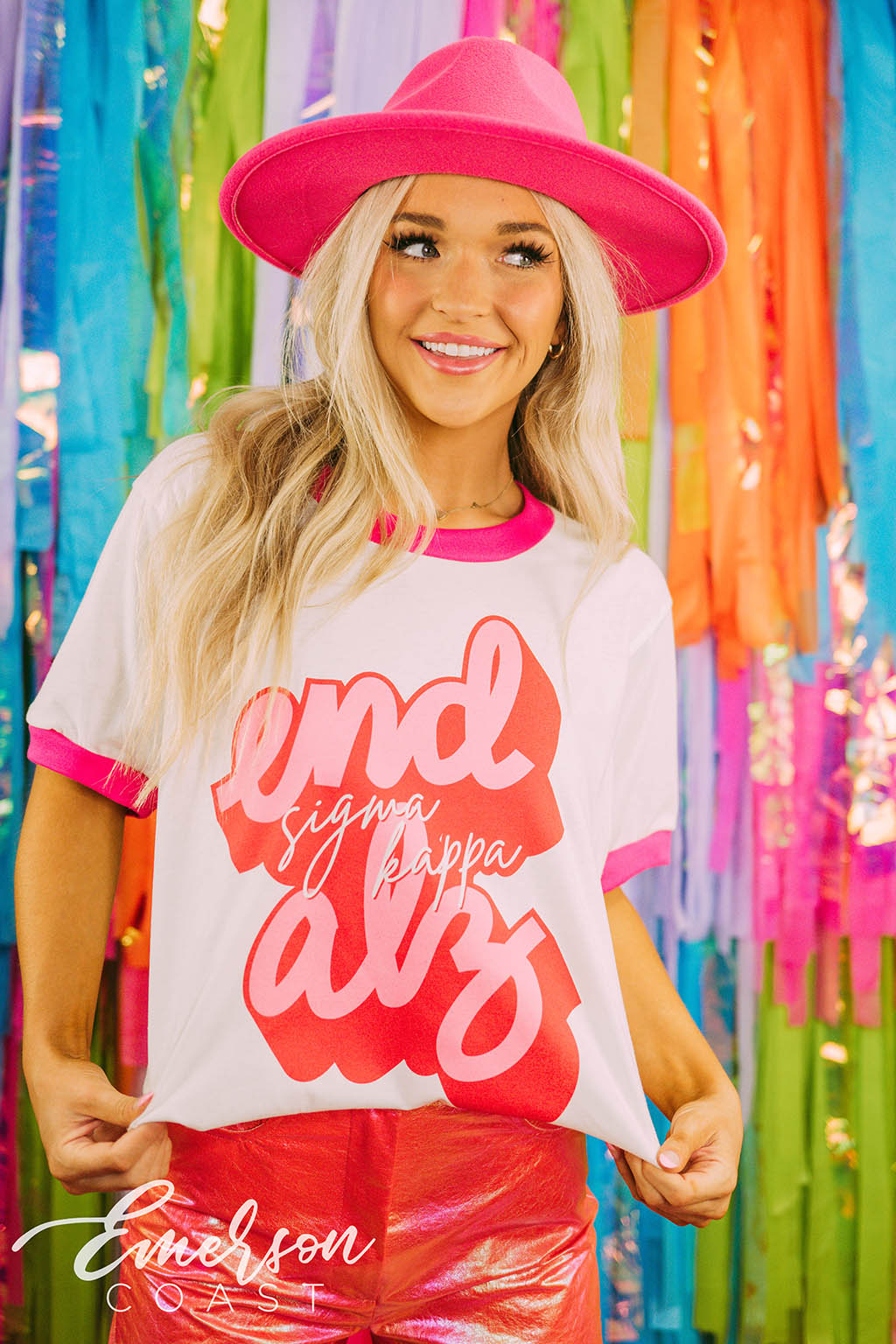 Sigma Kappa Philanthropy End Alz Script Ringer Tee