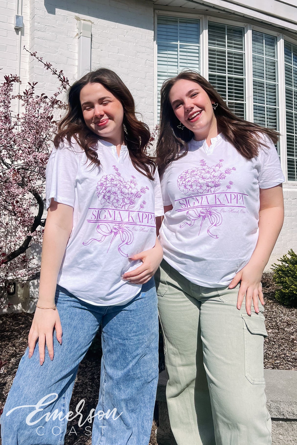 Sigma Kappa One Heart One Way Bouquet Notch Tee