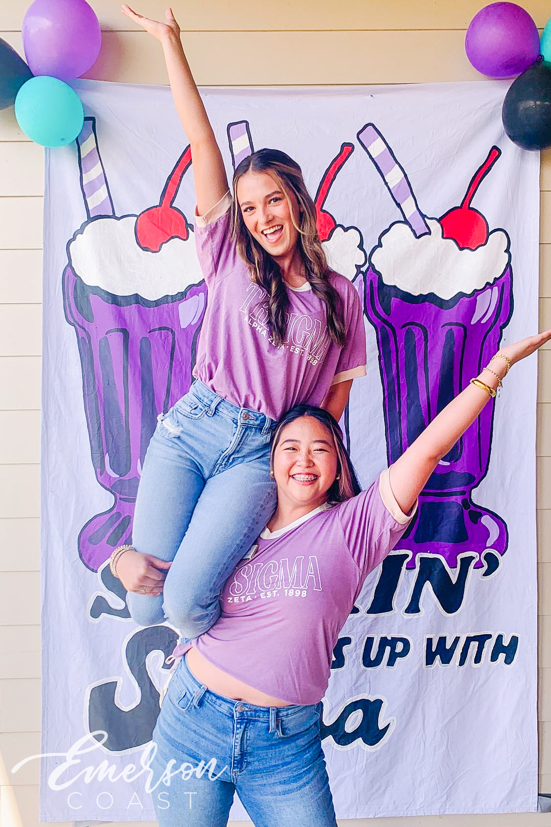 Tri Sigma Lavender Philanthropy Colorblock Ringer