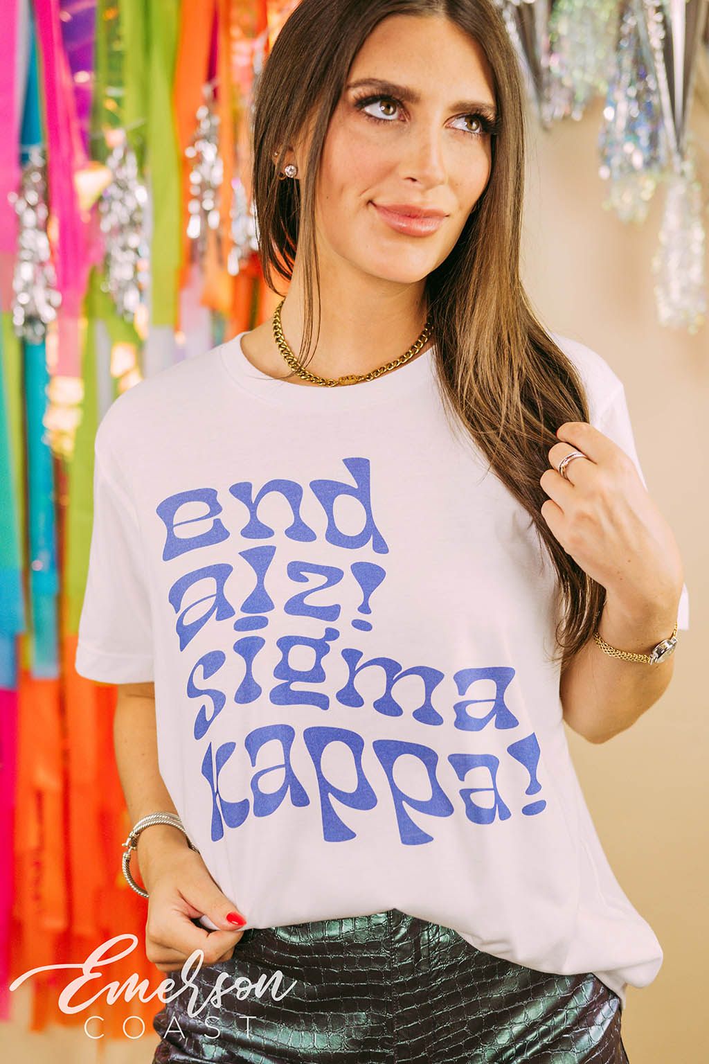 Sigma Kappa End Alz Wavy Tee