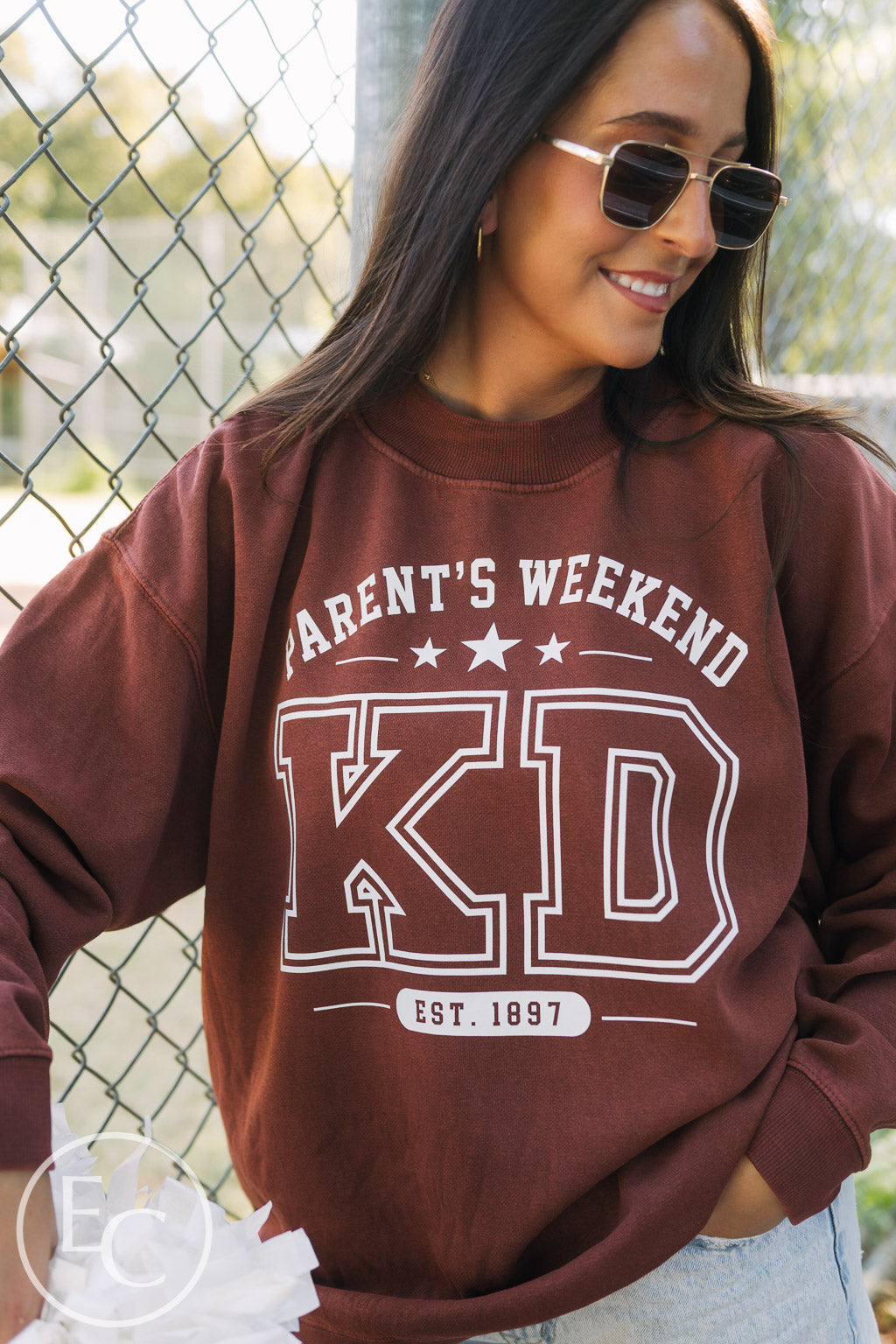 Kappa Delta Parents Weekend Dark Maroon Mockneck