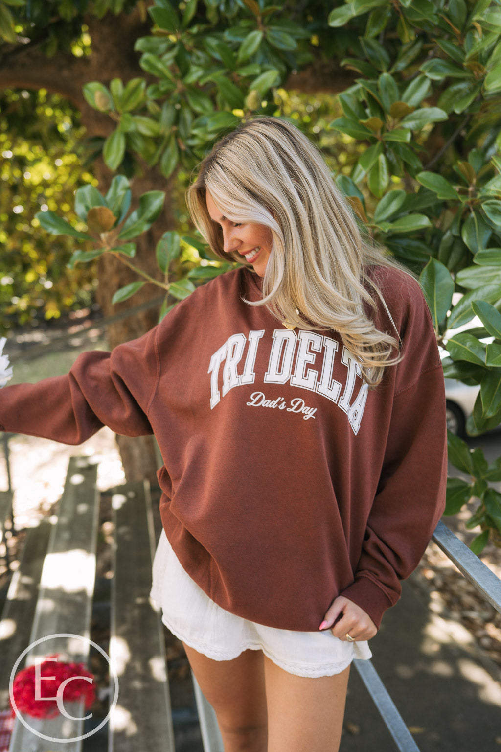Tri Delta Dark Maroon Dad's Day Mockneck