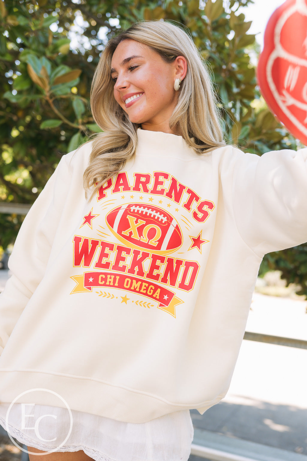 Chi Omega Football Parents Weekend Mockneck