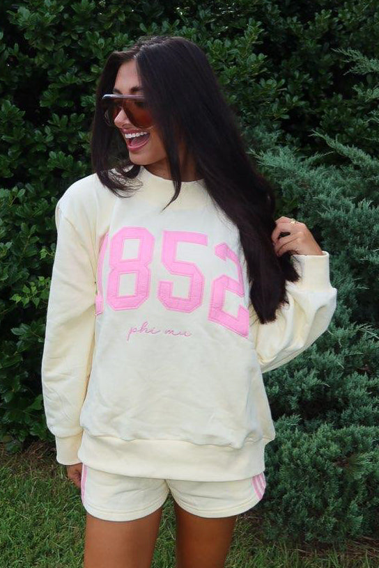 Phi Mu Vintage Varsity Mockneck