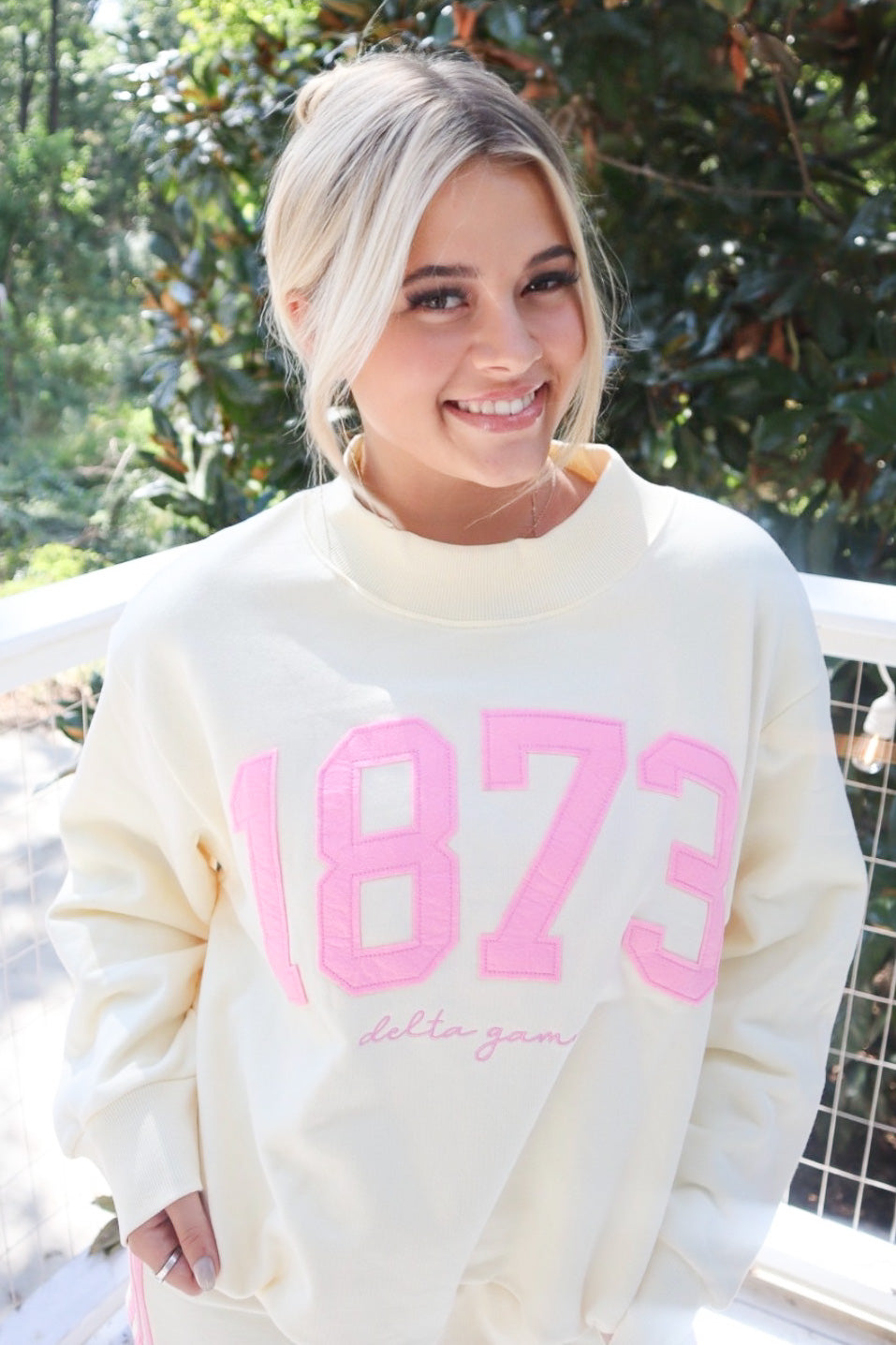 Delta Gamma Vintage Varsity Mockneck