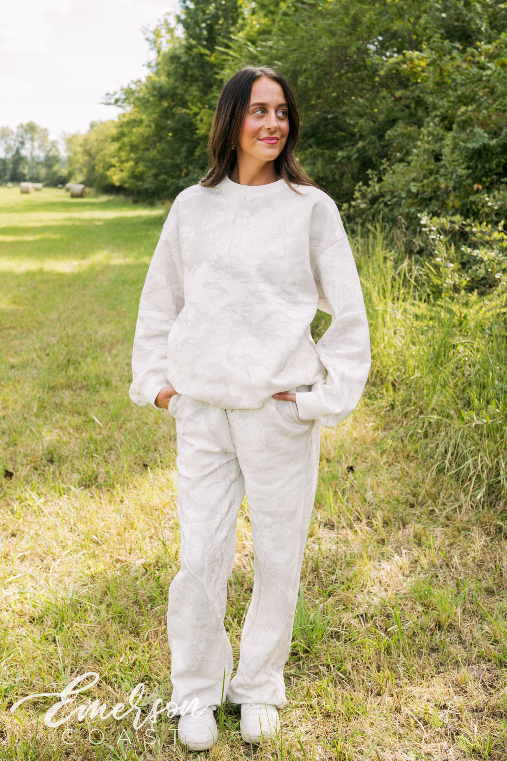Emerson Coast White Camo Crewneck & Wide Leg Pants
