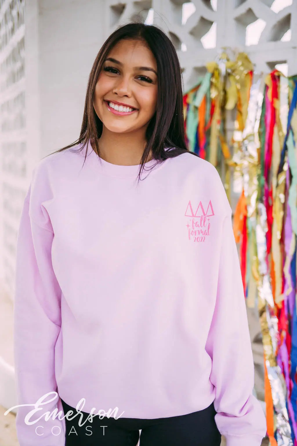 Tri Delta Pink Disco Crewneck