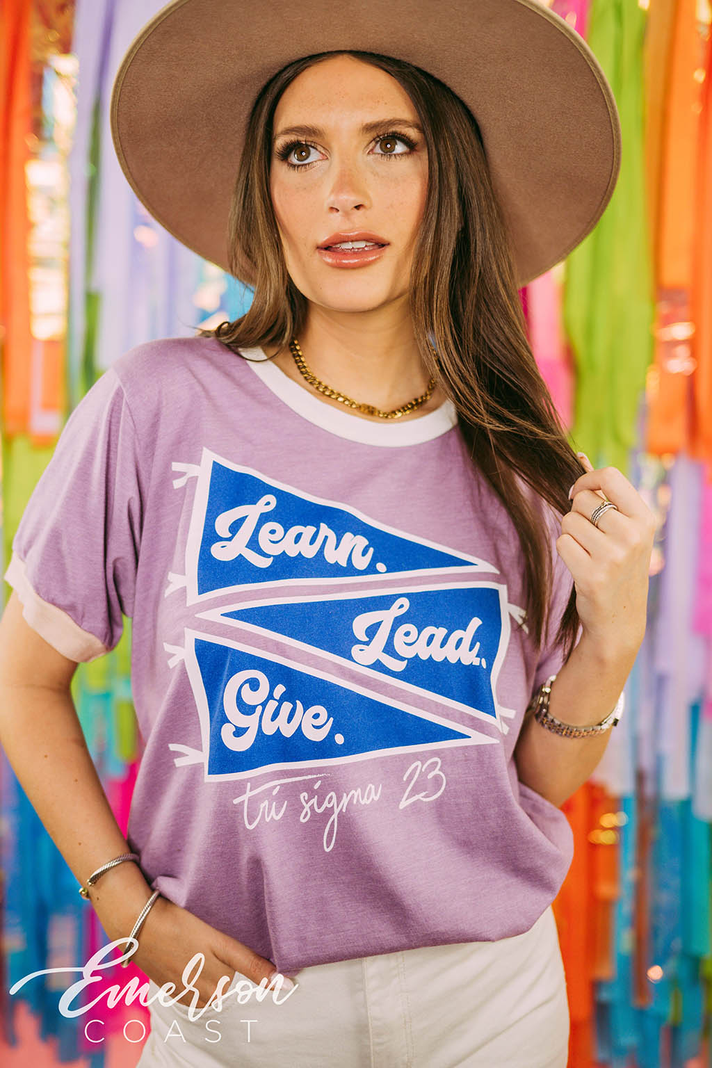 Tri Sigma Learn Lead Give Colorblock Ringer