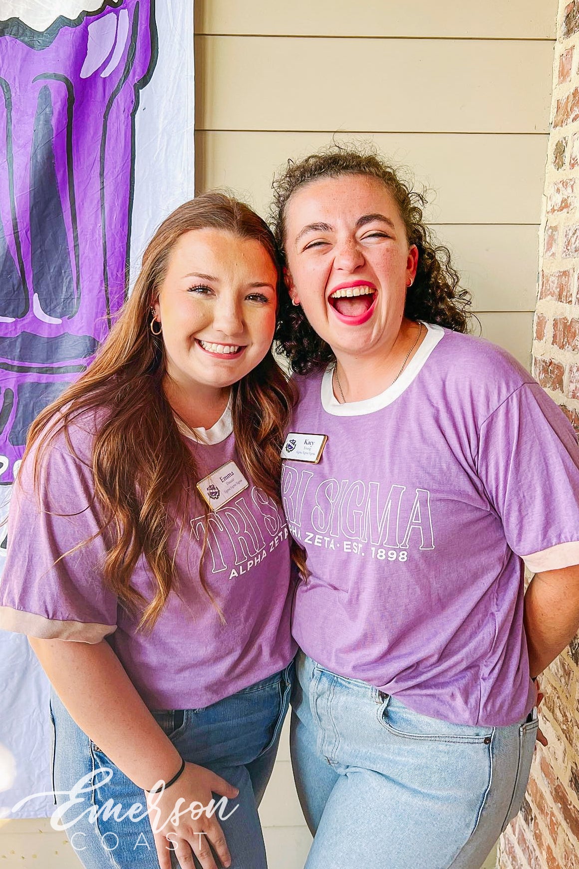 Tri Sigma Lavender Philanthropy Colorblock Ringer