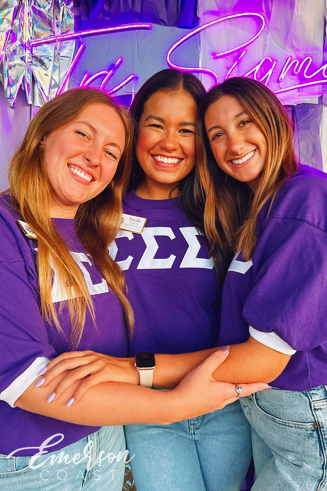 Sigma Sigma Sigma Purple Stitched Letter Jersey