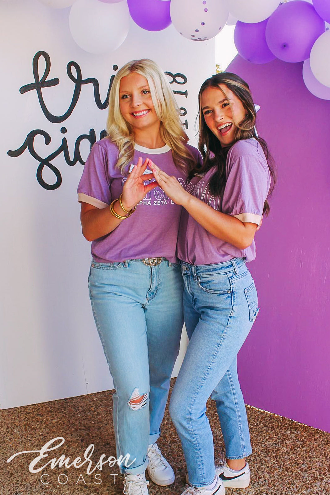Tri Sigma Lavender Philanthropy Colorblock Ringer