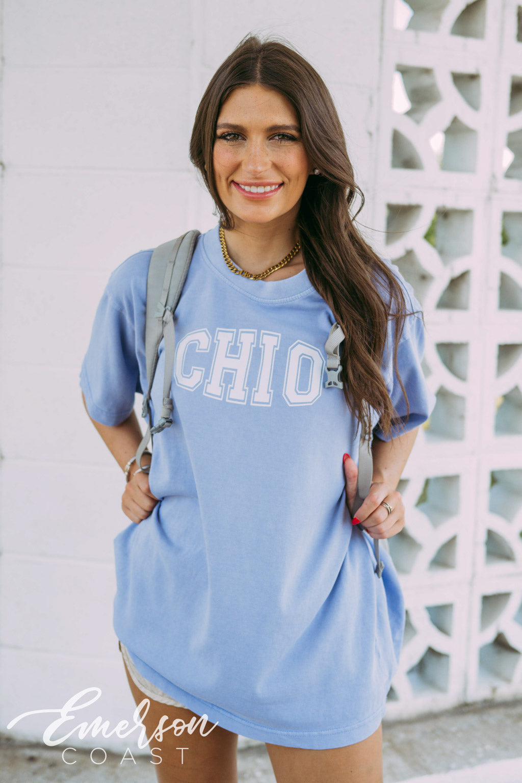Chi O Varsity Boxy Tee