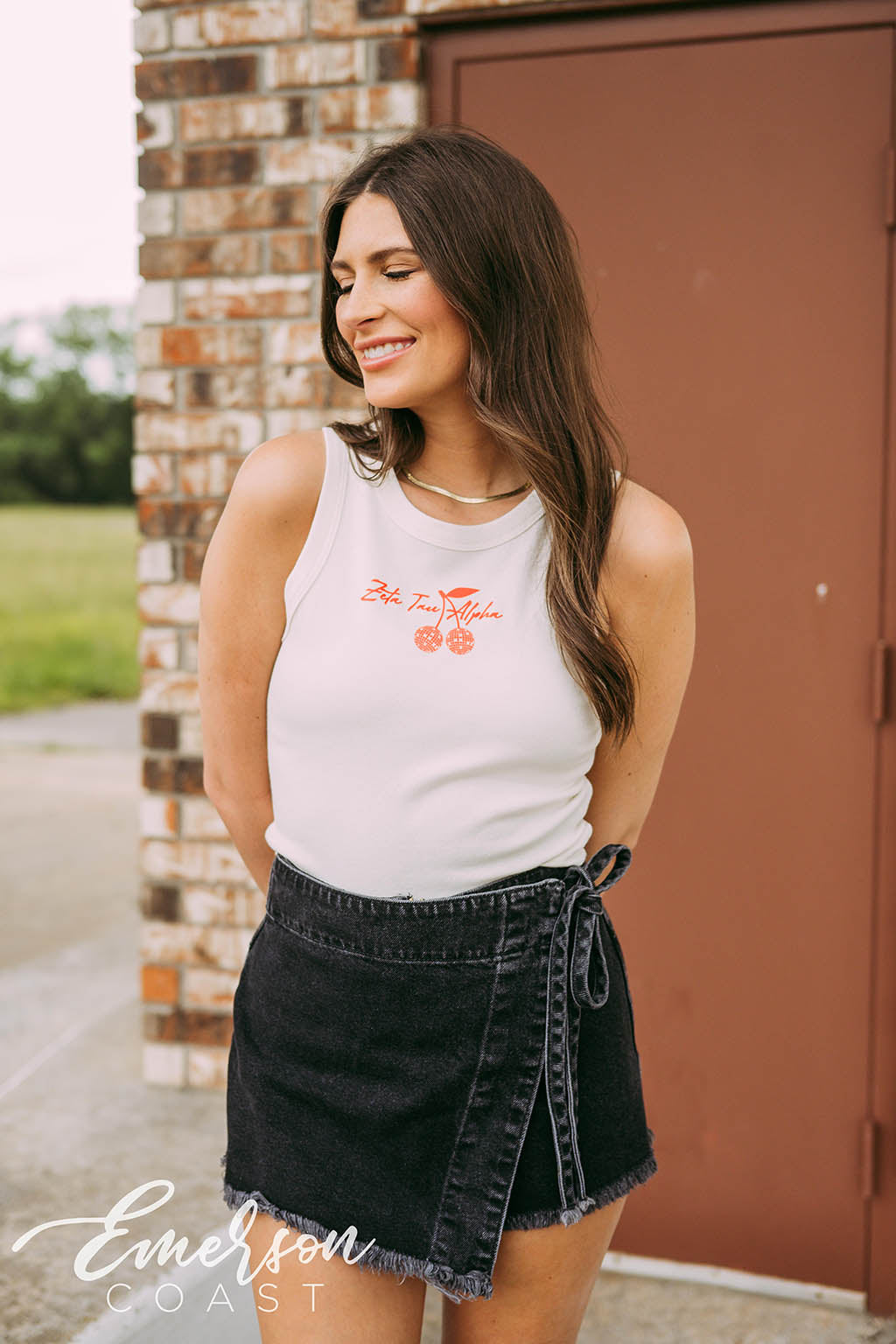 Zeta Tau Alpha Disco Cherries Microrib Baby Tank