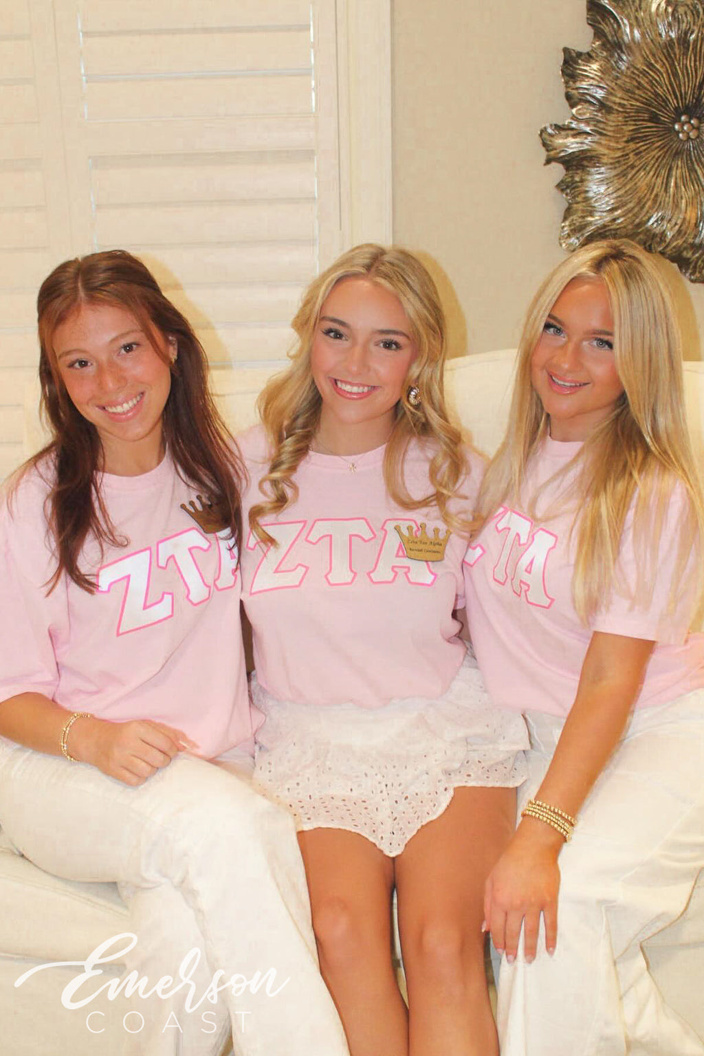 Zeta Tau Alpha University of Tennessee Recruitment Pink Greek Letter Tee