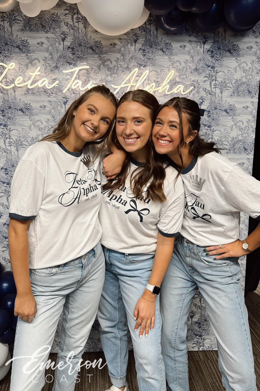 Zeta Tau Alpha Lamar University Navy Recruitment Ringer Tee