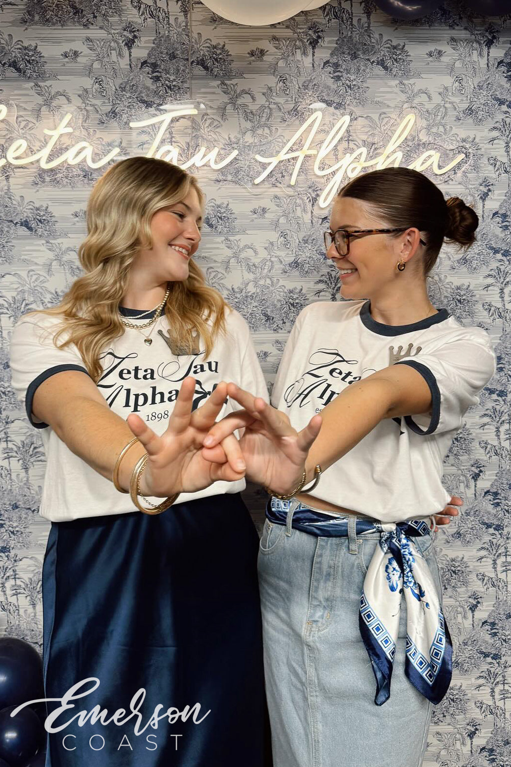 Zeta Tau Alpha Lamar University Navy Recruitment Ringer Tee