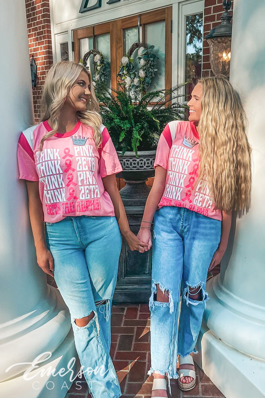 Zeta Tau Alpha Think Pink Retro Jersey Tee
