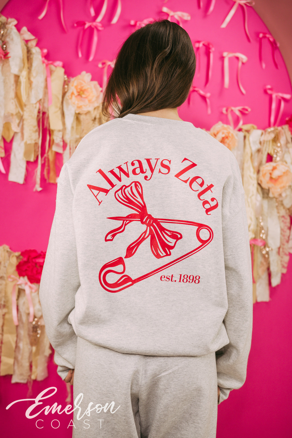 Zeta Tau Alpha Matching Bow Sweat Set