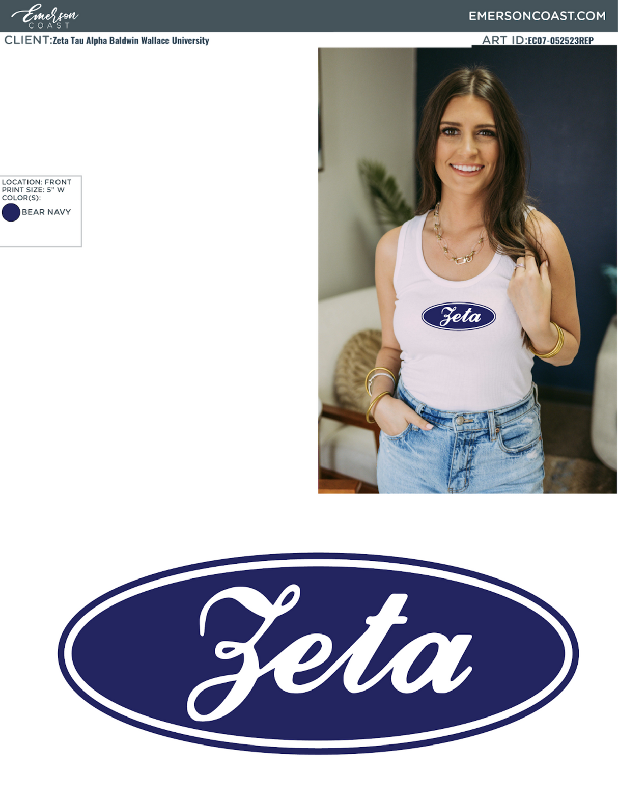 Zeta Tau Alpha Built to Last Bid Day Ribbed Tank