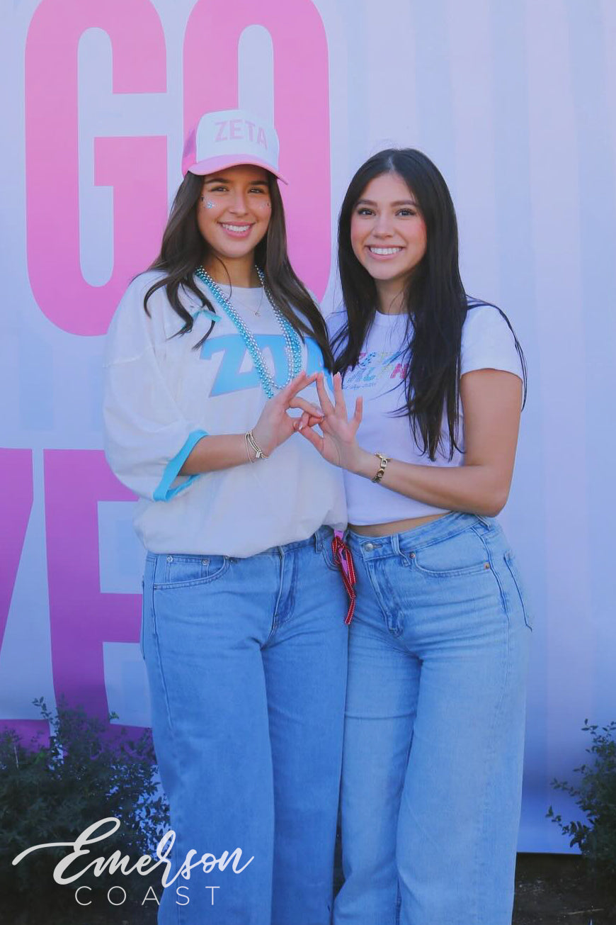 Zeta Tau Alpha Turquoise Greek Letter Bid Day Jersey