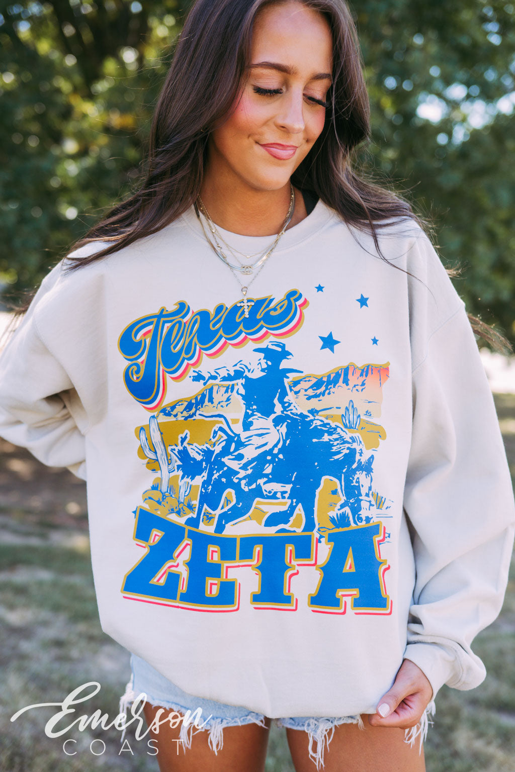 Zeta Tau Alpha Western Horse Rider Crewneck