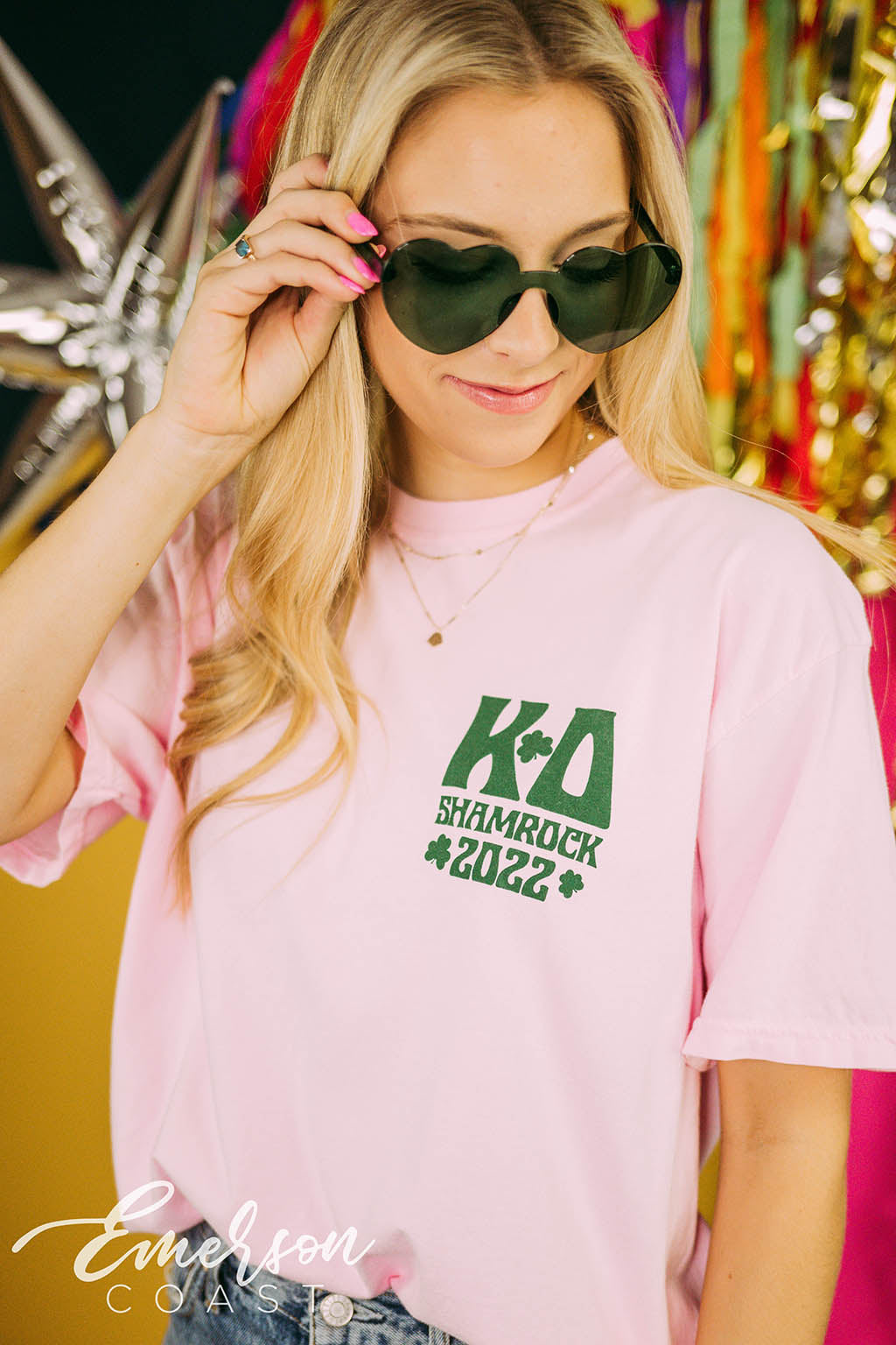 Kappa Delta Shamrock Week Pink Tee
