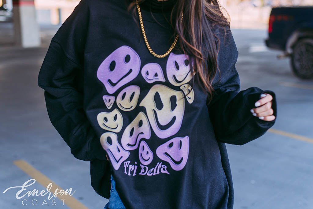 Tri Delta Smiley Face PR Crewneck
