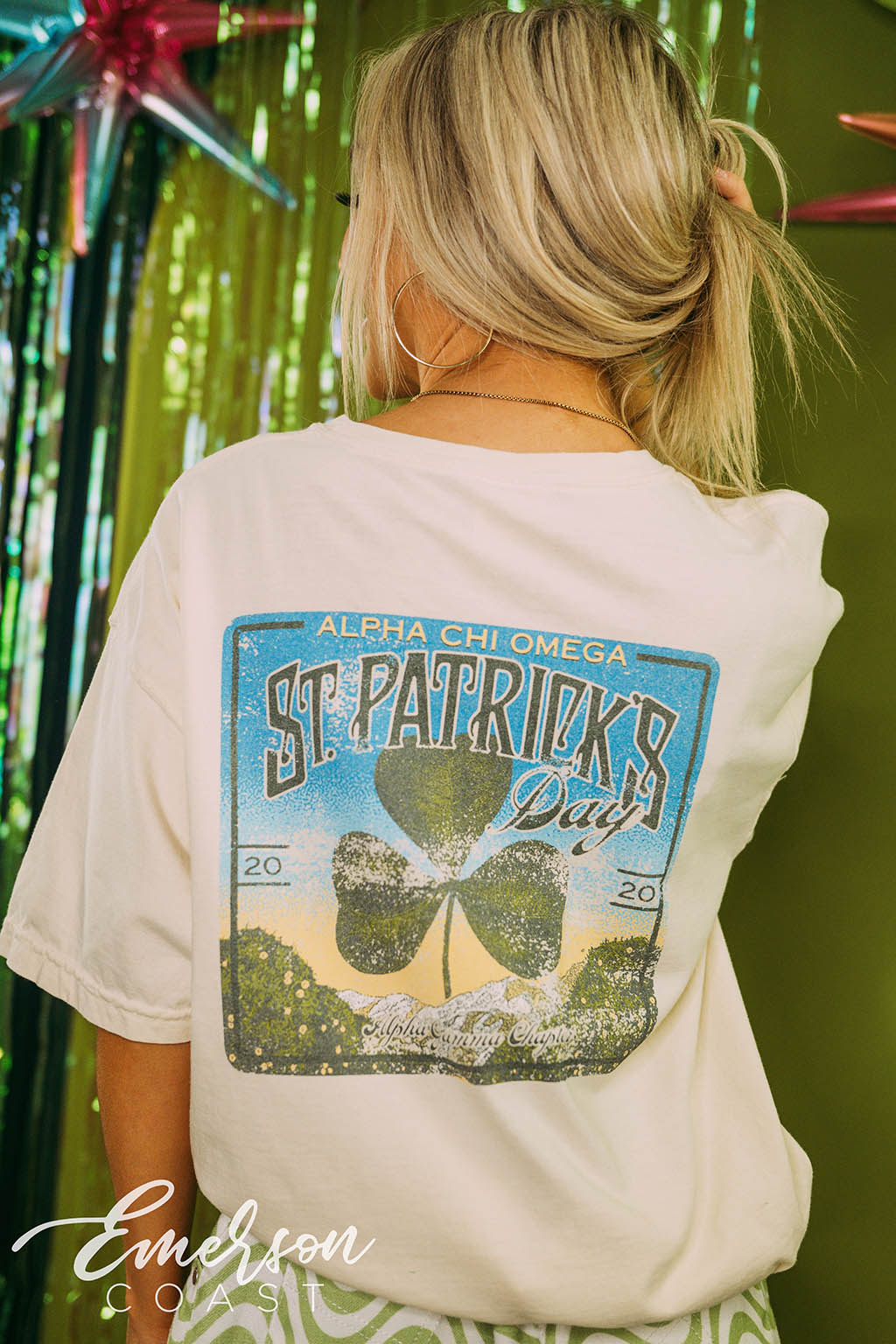 Alpha Chi Omega St Patricks Day Vintage Tee