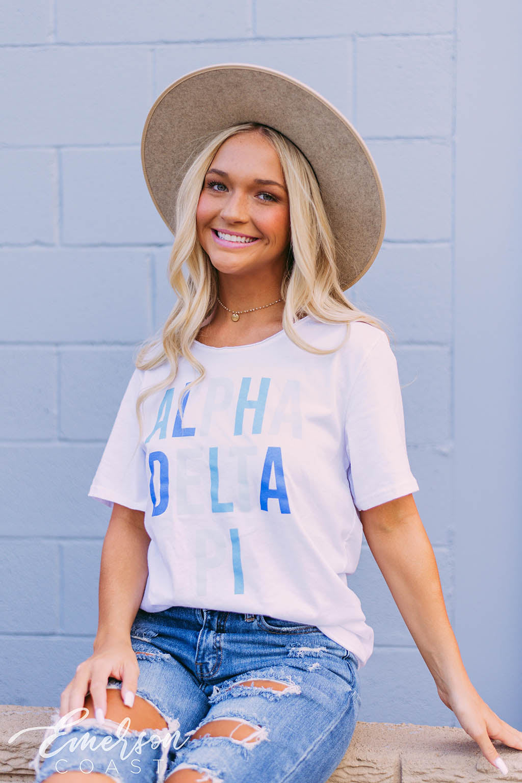 Alpha Delta Pi Shades of Blue Recruitment Tee