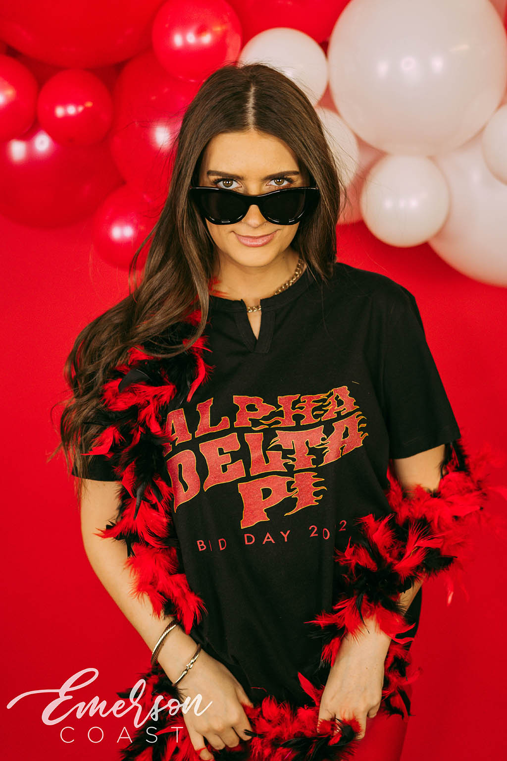 Alpha Delta Pi Coming In Hot Bid Day Notch Tee