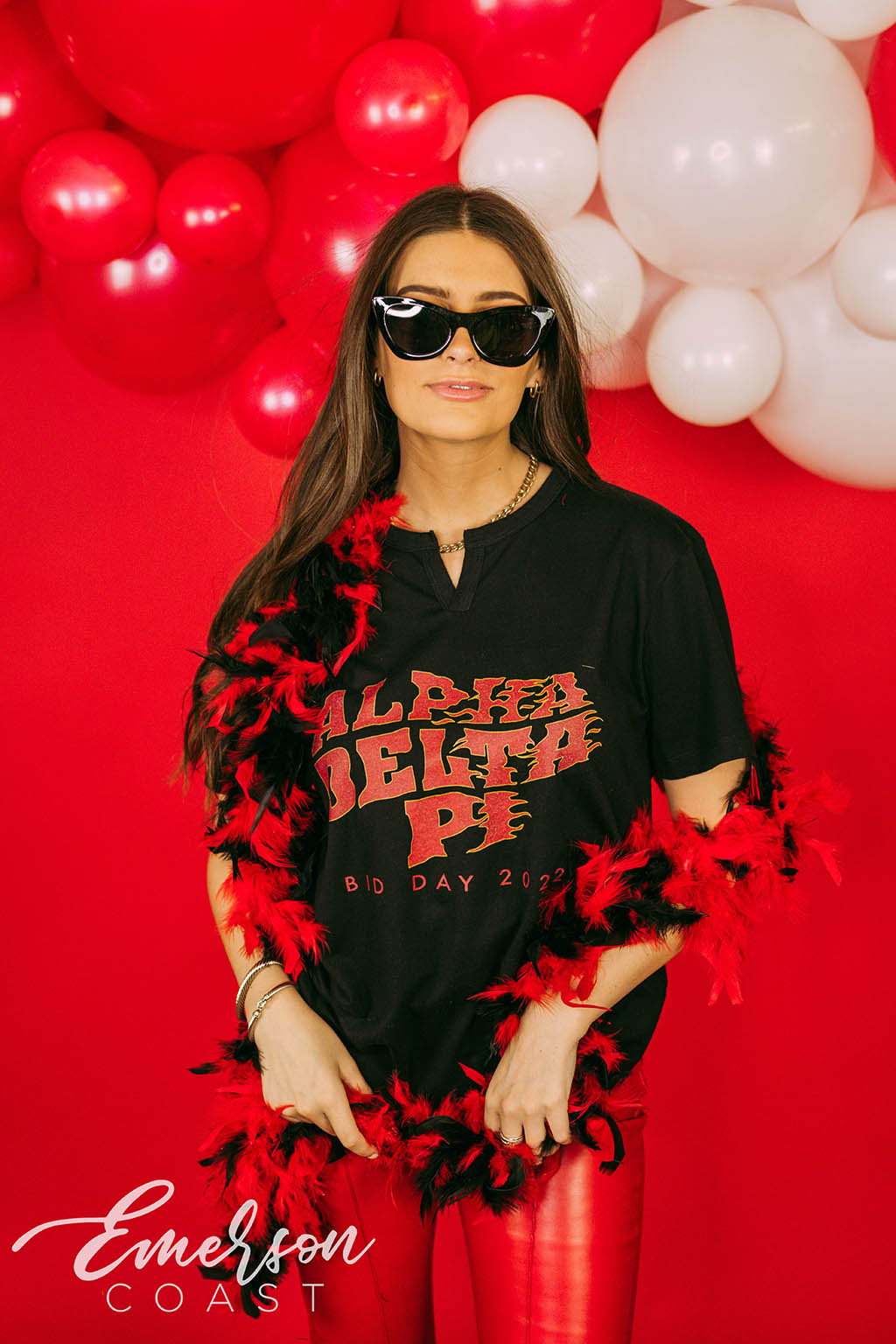 Alpha Delta Pi Coming In Hot Bid Day Notch Tee