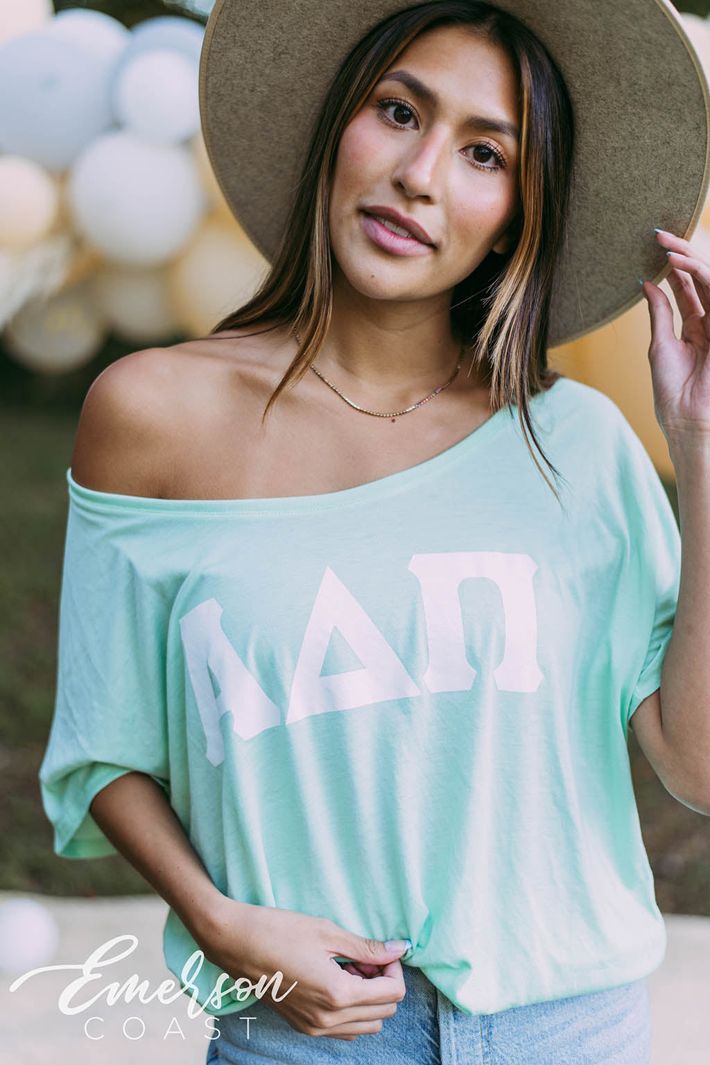 Alpha Delta Pi Letters Slouchy Tee
