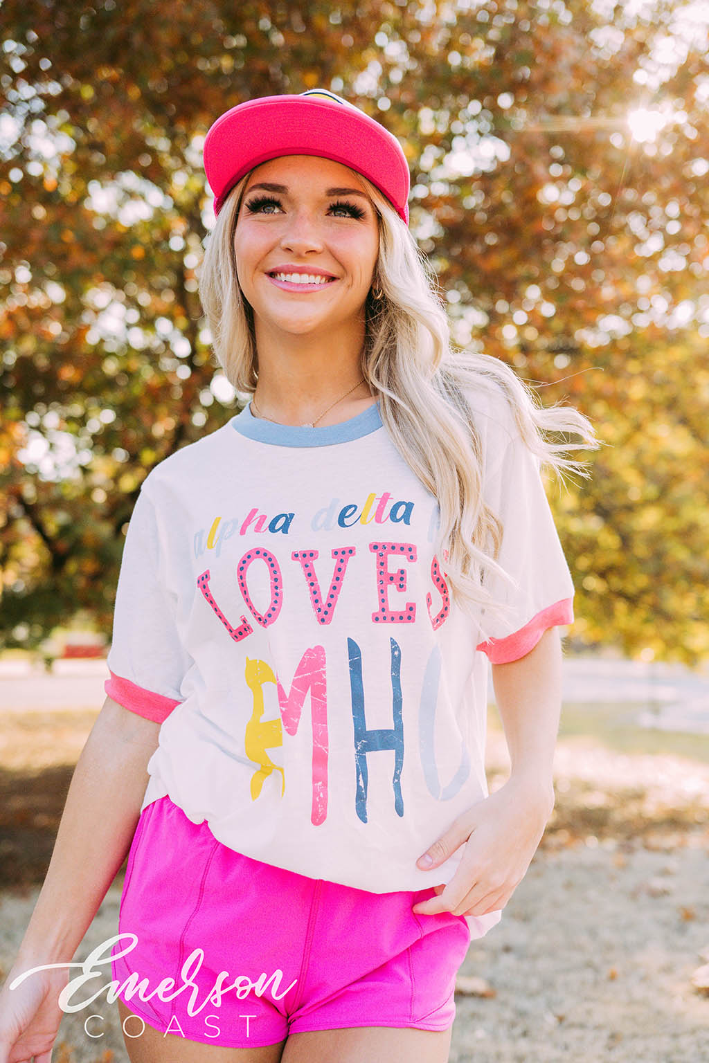 Alpha Delta Pi Philanthropy RMHC Colorblock Ringer Tee