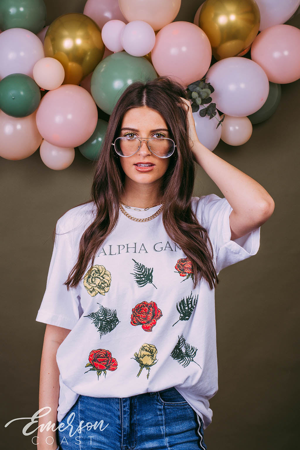 Alpha Gamma Delta Floral PR Tee