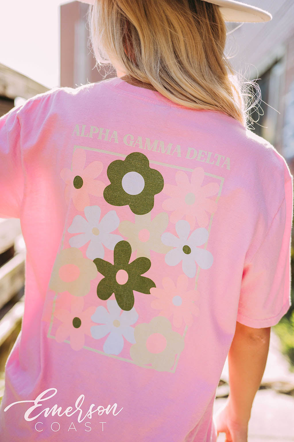Alpha Gamma Delta PR Flower Pink Tee