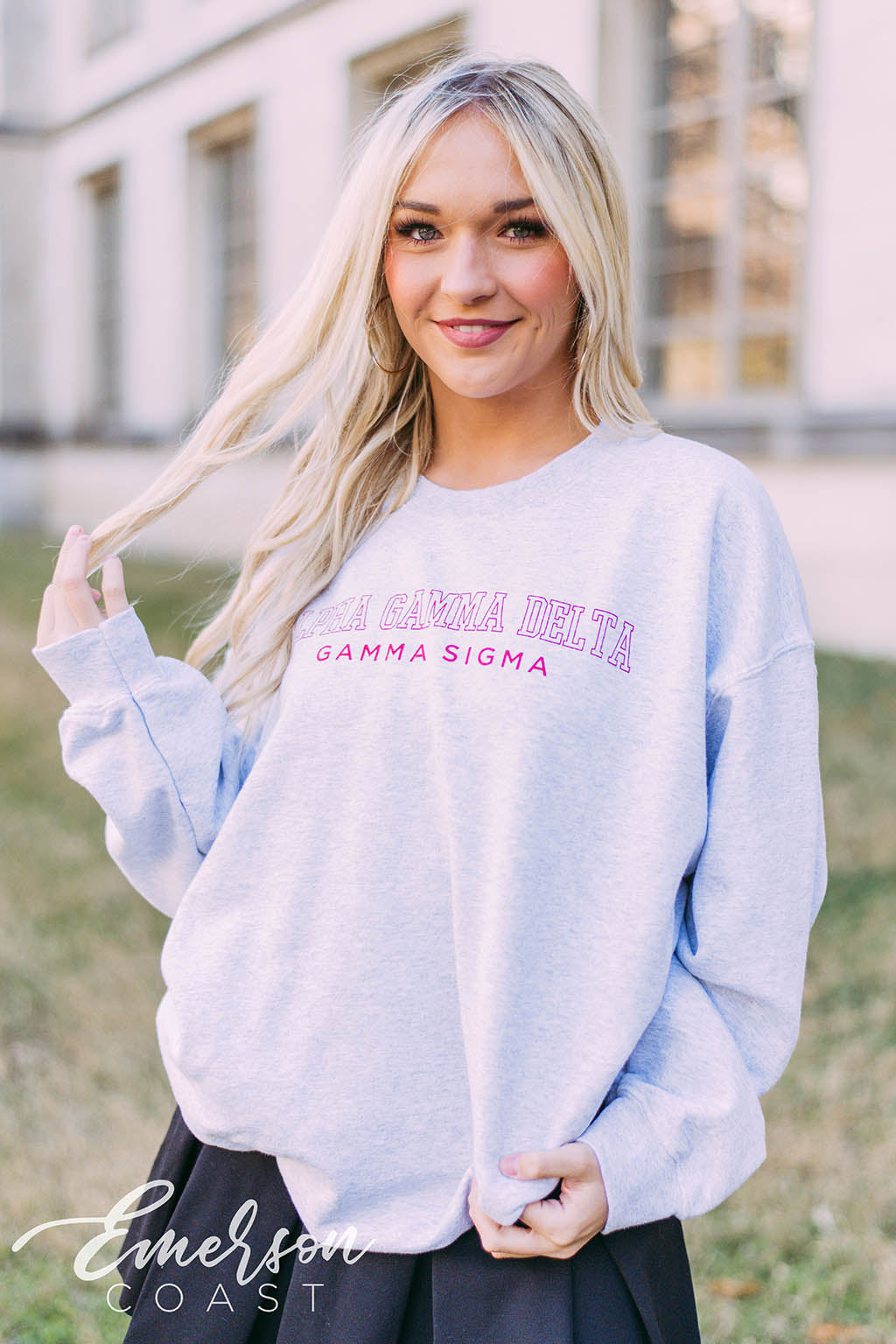 Alpha Gamma Delta Ash Gray Sweatshirt