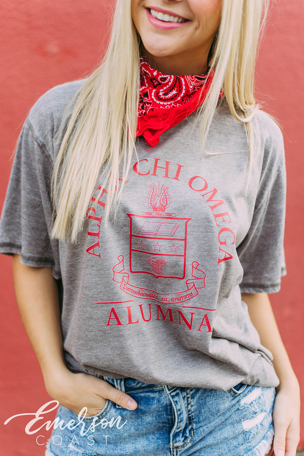Alpha Chi Omega Alumna Acid Wash Tee