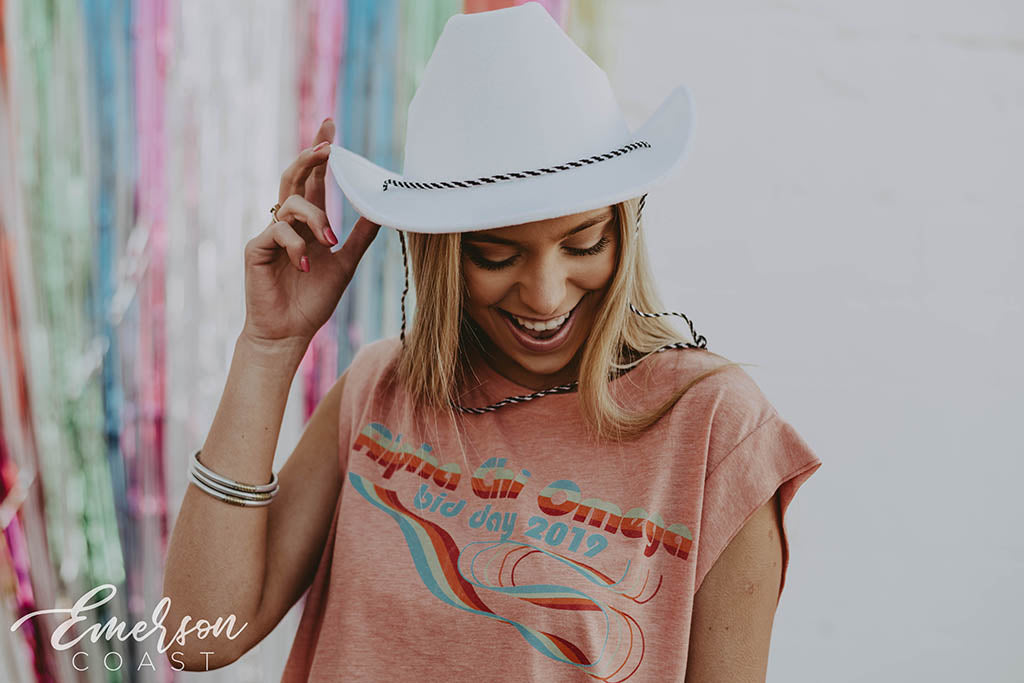 Alpha Chi Retro Rainbow Bid Day Tee