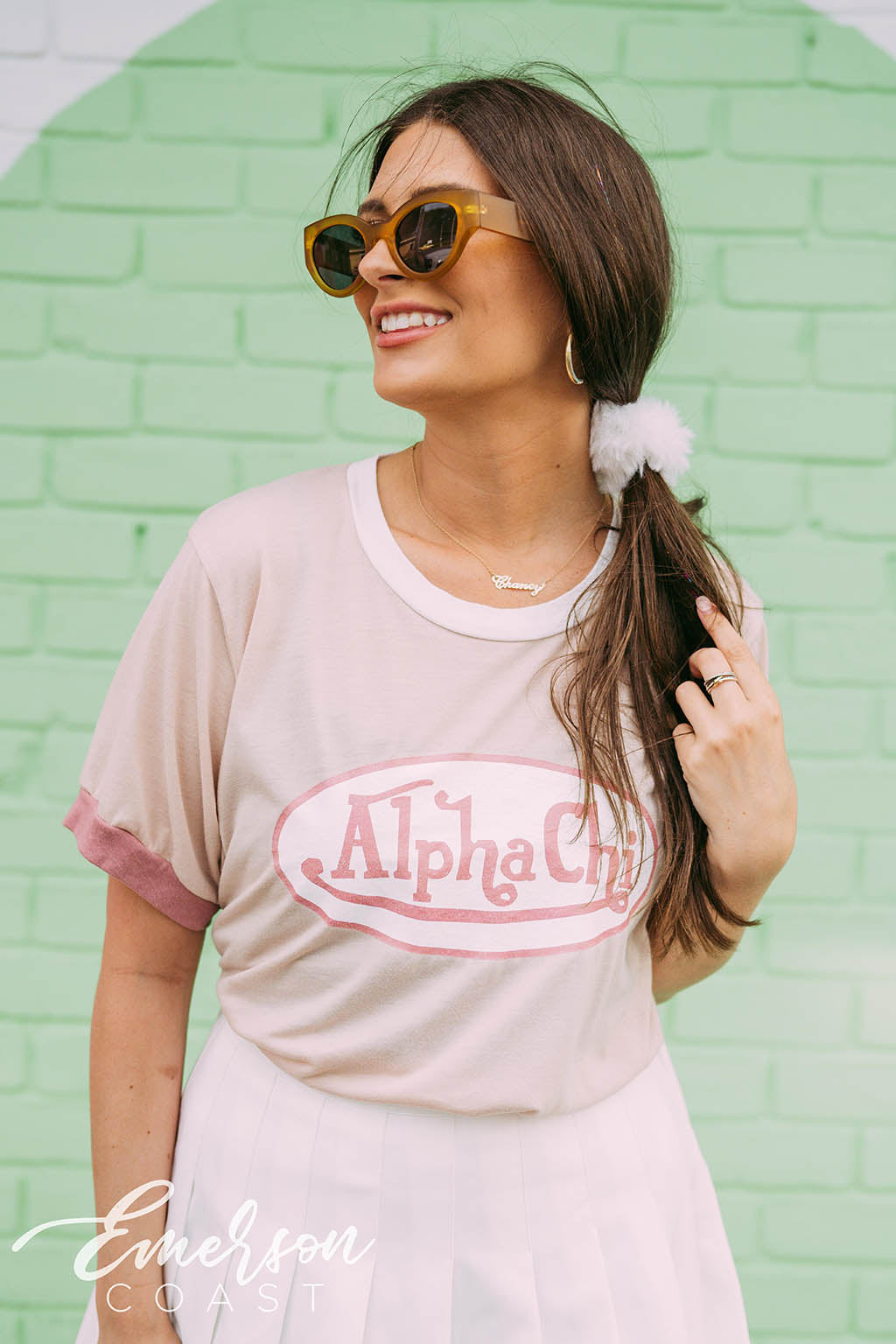 Alpha Chi Von Dutch Colorblock Ringer Tee
