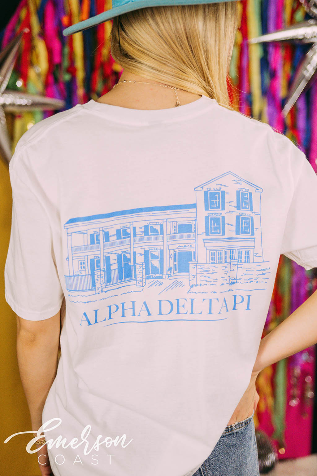 Alpha Delta Pi PR House White Tee