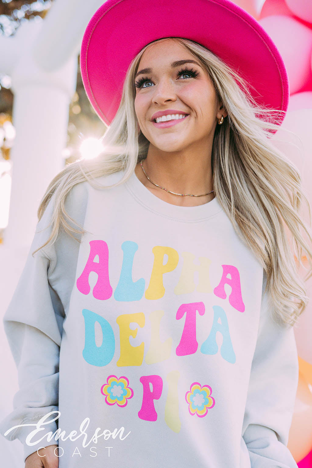Alpha Delta Pi PR Colorful Crewneck