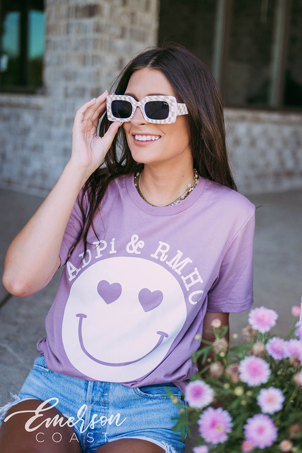Alpha Delta Pi Philanthropy Purple Smiley Tee